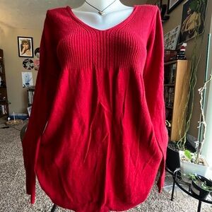 Vintage 90s/00s knit v-neck sweater / Duo Maternity / sz medium